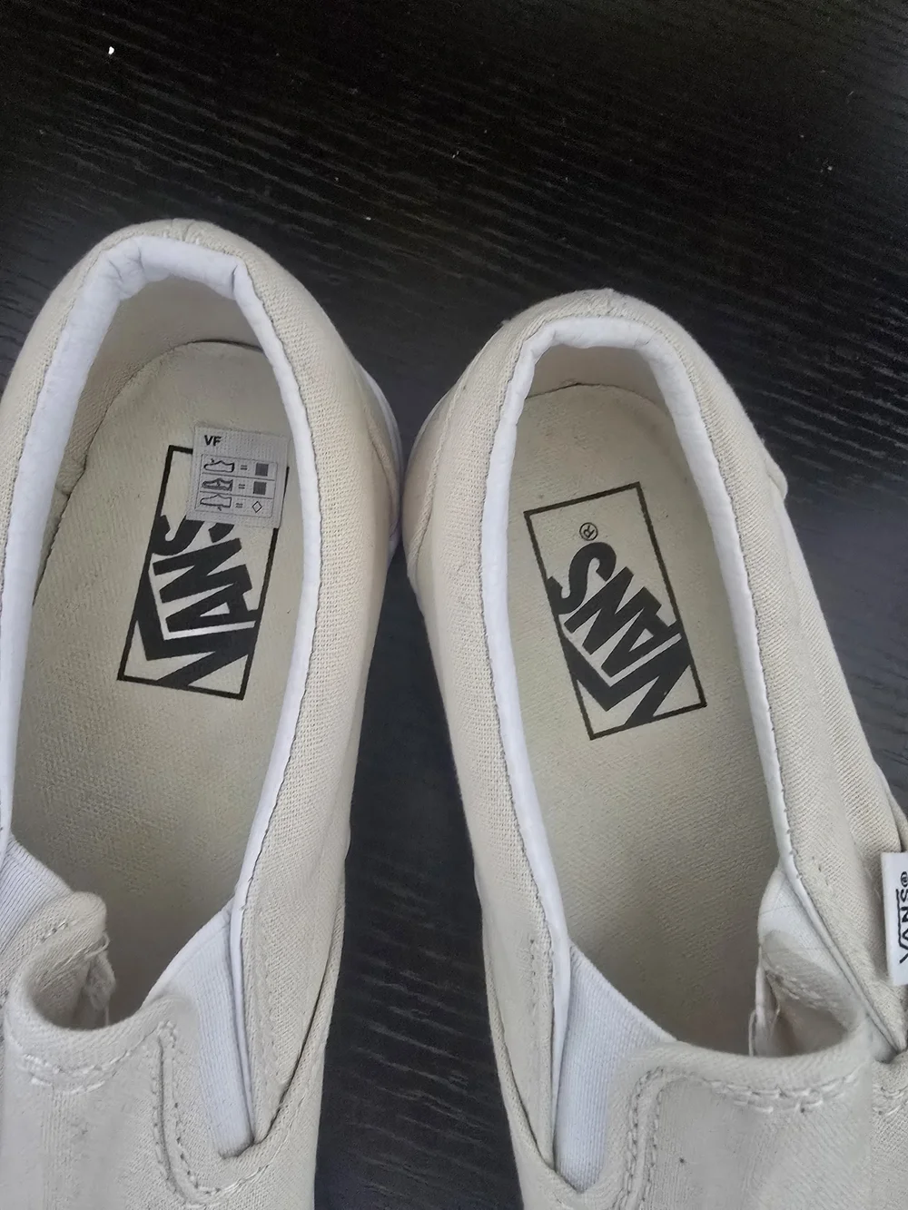 Vans Beige Slip-On Canvas Shoes - Like New (W8/M6.5) - Picture 3 of 8